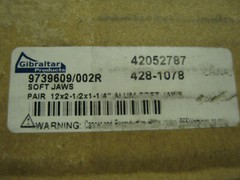 GIBRALTAR 12″ FLAT/NO STEP ALUMINUM VISE JAWS 428-1078-BIN 1