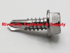 1/4 x 3/4 Hex Washer Head Self Drilling Tek Screws IHW 410 Stainless 14-14×3/4