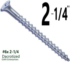 Phillips Bugle Head Coarse Thread Exterior wood/Deck Screws – Dacrotized 1″ – 6″