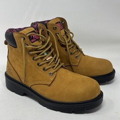 Moxie Trades Women’s Waterproof Wheat Tan Brown Leather Work Boots Size 9 M US