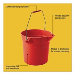 Rubbermaid Commercial 2963RED 10-qt. 10.5″ Round Plastic Utility Pail – Red New