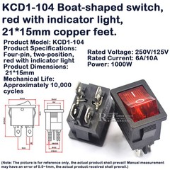 2/3/4/6 Position Rectangular Rocker Switch 250V 16A/30A KCD1/3/4 ON OFF