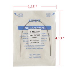 Dental Beta TMA Arch Wires Ti-Mo Alloy Rectangular Ovoid Form 17X25Upper /Lower