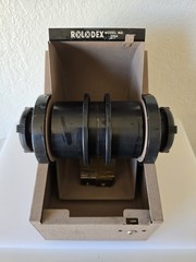 Vintage Rolodex Model No 2400-S Tan No key Metal Strong