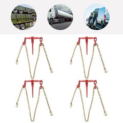 4 Pcs 3/8″-1/2″ Chain and Binder Kit Ratchet Load Binder 10FT Chains Hauling