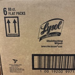 Lot Of (6) 80ct Flat Packs Lysol Lemon & Lime Blossom Scent Disinfecting Wipes