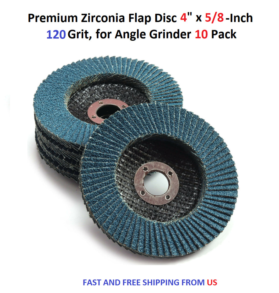 Premium Zirconia Flap Disc 4″ x 5/8-Inch, 120 Grit, for Angle Grinder 10Pack