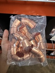 (10 PCS) 1″ Copper 45° Degree Elbow Fittings CxC, Sweat Ends, LEAD FREE