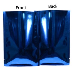Many Sizes for Glossy Dark Blue Flat Heat-Sealable Foil Open Top Pouch Bag B09