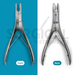 Double Action Bone Rongeur 6″ 15cm SLIGHT ANGLED JAW Surgical ENT German Grade