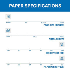 Printer Paper, Premium Color 32 Lb Copy Paper, 8.5 X 11-1 Ream (500 Sheets) – 10