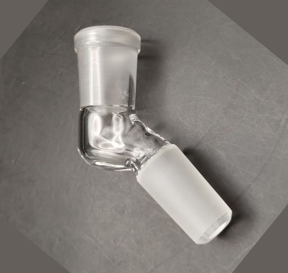 C Quality 14F-14M 45 Degree Angle Glass Ground Joint Attachment Adapter Elbow
