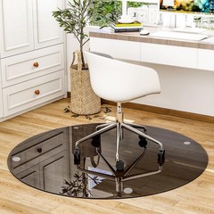 46″ x 46″ Round Tempered Glass Chair Mat for Carpet & Hardwood, Heavy-Duty Gl…