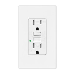 GFCI Outlet 15 Amp Weather Tamper Resistant 125V Safety Receptacle Socket White
