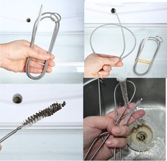 2 Pack 60 Inch Long Flexible Tube Cleaning Brush, Silver, Gray, White