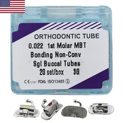 20 Sets Dental Orthodontic Buccal Tubes 1st 2nd Molar Roth MBT 0.022 Bondable 3G