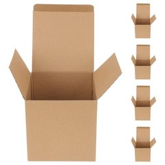 6Pcs Reusable Small Kraft Shipping Boxes for Business Packaging Light Yellow