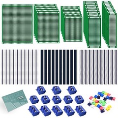 104pcs Double Sided PCB Board Kit, Prototype Boards for DIY Soldering and Ele…