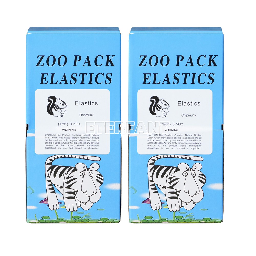 2xETERFANT Dental Ortho Elastics Rubber Bands Latex Braces 3.5oz 1/8(Chipmunk)