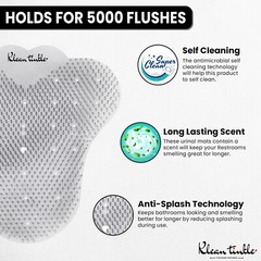 Pack of 3 Clear Triangle Restroom Urinal Mats 6.4″ Unscented Anti-Splash Screens