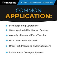 32″ x 10′ Chevron Rubber Conveyor Belt | Heavy-Duty Replacement Belt – Sandbaggy