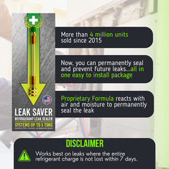 Leak Saver Direct Inject Refrigerant Leak Sealer for HVAC and Automotive Systems