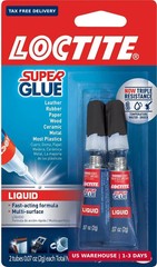 Loctite Super Glue Liquid, Clear, 0.07 fl oz Tube, 2 Pack -Superglue for Plastic