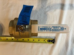 Nibco T-FP600A-LF 2” Threaded Lead Free Ball Valve DZR Brass Body, 250psig