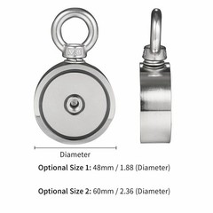 500-600LB Fishing Magnet Kit Strong Neodymium Pull Force Treasure Hunt / Rope
