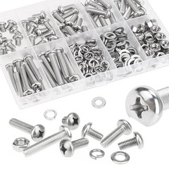 M4 Phillips Pan Head Machine Screws, 370pcs Stainless Steel Kit (M4 x 6mm, 8m…