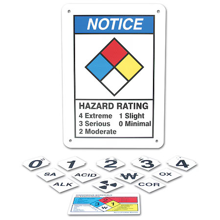 Accuform Zfd812va Nfpa Sign, Nfpa Diamond Hazard Rating 4 Extreme, 3 Serious, 2