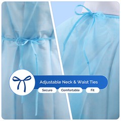 JMU Disposable Isolation Gowns Soft PP Medical Gowns Elastic Cuff 10pcs/pk