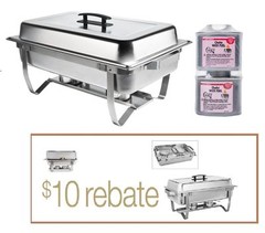 8QT CLASSIC Chafer Rectangular Chafing Dish Catering Buffet Food Tray + Rebate