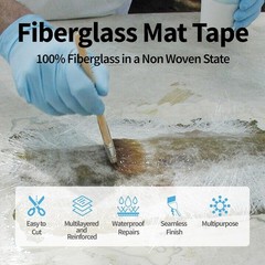 BXHYNOI Fiberglass Mat Roll 4″ x 10 Yards, 1.5 oz Wide X 10Yds, white