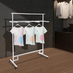 Clothing Display Rack Floor Standing Garment Rack 8 Arms Clothing Rack White