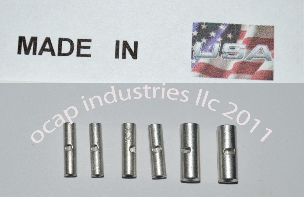 75 PK 10-12 14-16 18-22 GAUGE UNINSULATED BUTT CONNECTOR TERMINAL SEAMLESS 25 EA