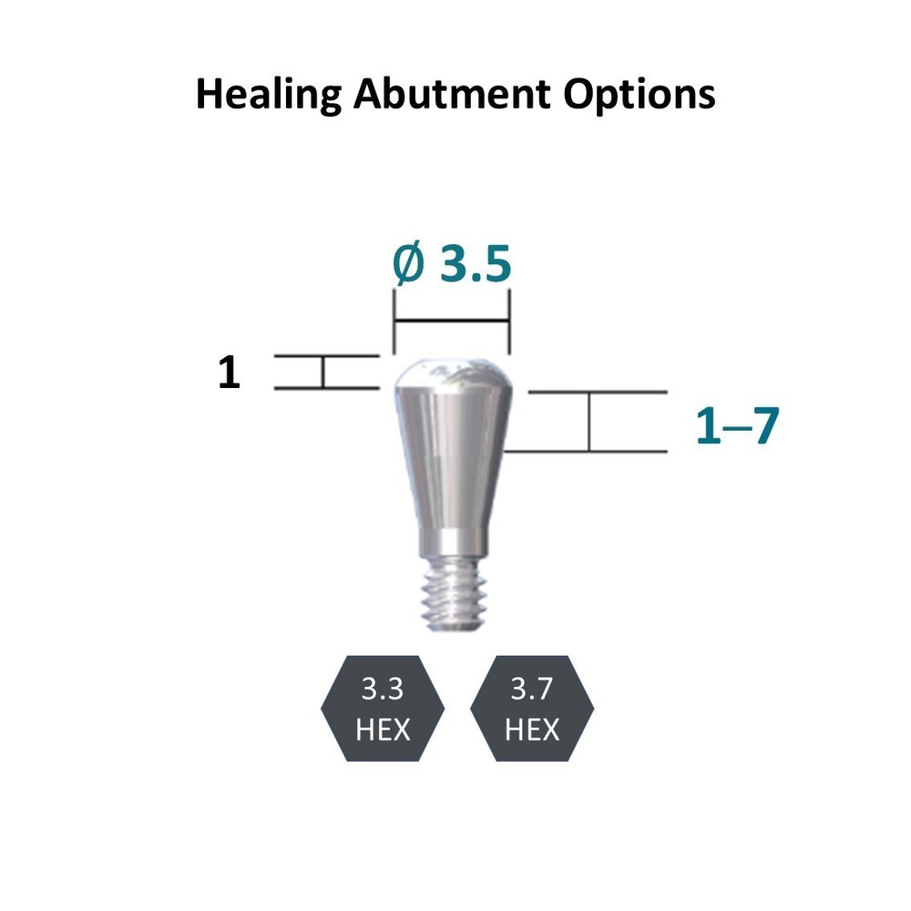 [Bone Level Tapered] Healing Abutment Int Hex 2.1/2.5mm for Hiossen/Korea Made