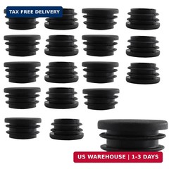 20Pcs 32mm(1-1/4Inch) Round Plastic Plug, Pipe Tubing End Cap, Black Furniture F