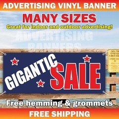 GIGANTIC SALE Advertising Banner Vinyl Mesh Sign clearance discount holiday save