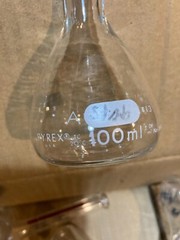 Lot of 15 Pyrex, Kimax & A Volumetric Flasks 5/10/25/50/100/250/500/1000/2000 mL