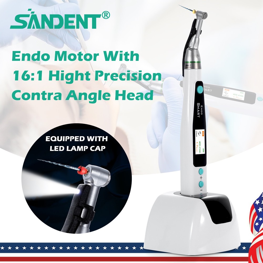 Wireless LED Dental Endodontic​ Endo Motor Root Canal 16:1 Mini Head Handpiece