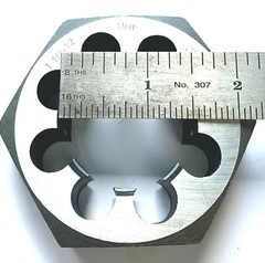 1-1/2-12 UNF CARBON STEEL HEX RETHREADING DIE – NEW!