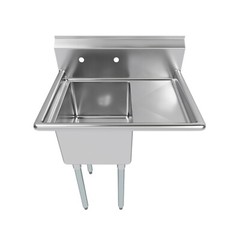 29 in. x 22 in. Stainless Steel Sink. 16 in. x 14 in. Bowl and Right Drainboard