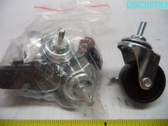 QTY=4:LOCKING CASTER WHEEL’S 2-1/4″ H X 1-1/2″ OD X 5/8″ W STEM 1/2″ L X 1/4″-20