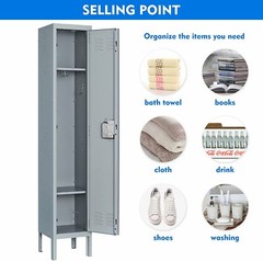 Metal Lockers Storage Cabinet w/Lock Door for Office School Gym Hotel Employees