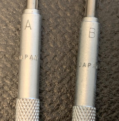 Original Equip. Mfg. 4PC Set of Small Hole Gages 0.125-0.500 Made in Japan