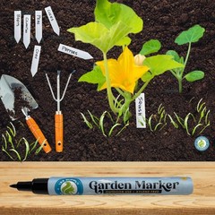 2 Pack Garden Marker Pen Permanent Markers Black (UV Fade Resistant Marker Pens
