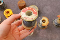 Solder 4 Pounds Old Various Types with Tins of Flux Vintage Historic Useful IZ