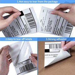 RONGTA 4×6 Thermal Labels, Fanfold Shipping 1 stack | 100 labels, White