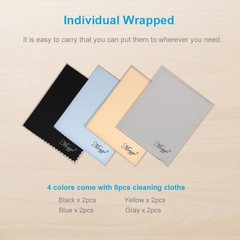 Mcyye 8 PCS Microfiber Cleaning Cloth 12 Piece Set, Black, Grey, Blue, Yellow